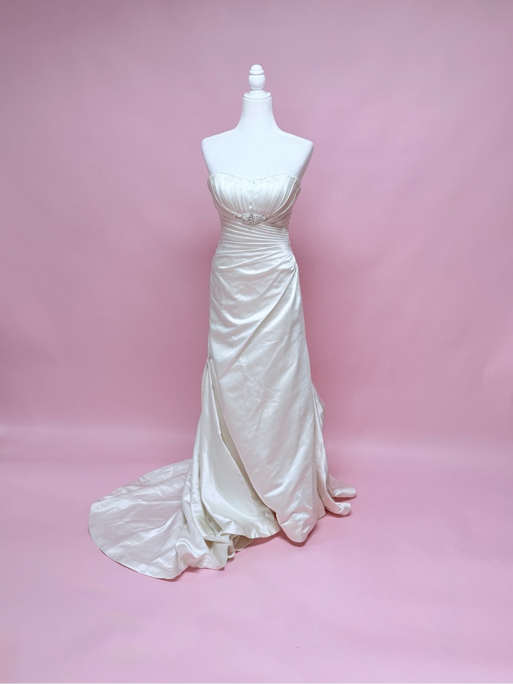 Ella Strapless Champagne Satin Bridal Gown - Picture 5 of 10